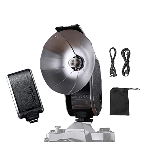 GODOX Lux Senior Retro-Kamerablitz GN14 CCT 6000 ± 200 K mit faltbarem Reflektor 1700 mAh Blitzlicht Auto/Manueller Blitzmodus für Canon Sony Nikon Fuji Olympus Panasonic Kameras von Godox