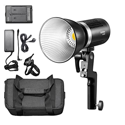 GODOX ML60Bi LED Studio Fotografie Licht 60W Dual Farbtemperatur 2800-6500K CRI96 TLCI97 Einstellbare Helligkeit 16 Gruppen 32 Kanäle Godox Halter mit Handgriff Handy von GODOX