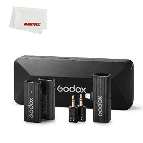 GODOX MoveLink Mini-Lavalier-Mikrofon (2,4 GHz, kabellos, für verschiedene Szenarien, wie Vlogging, Streaming, Podcasting, Interviews, Videoproduzenten) (LT-KIT2-Schwarz) von GODOX
