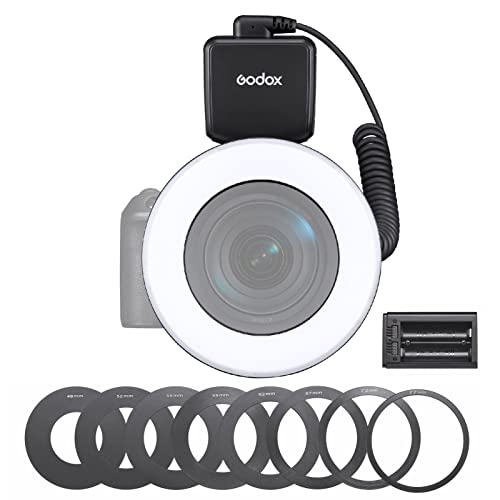 GODOX RING72 Makro LED Videoleuchte Professionelle Fotografie Fülllicht 72PCS LED Bead Farbtemperatur 5600K 10 Helligkeitsstufen Einstellbar mit 49mm-77mm Adapterring von GODOX