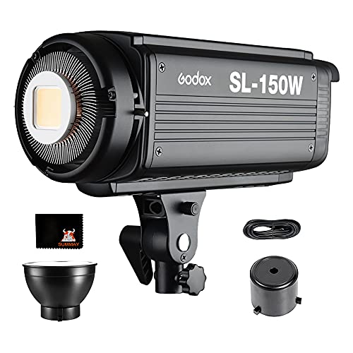 GODOX SL150W LED Video Leuchte 150W LED Videolicht Bowens Halterung Dauerlicht 5600K CRI95+ Qa>90 FotostudioVideoaufnahme (SL 150W LED) von GODOX