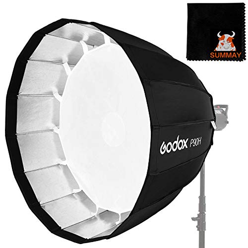 GODOX Sechseckige Softbox 35,4in 90cm Softboxen Bowens Hochtemperaturversion Faltbar Parabolic Softbox Blitzgerät Portrait Hochzeits Location Schooting (P90H) von GODOX