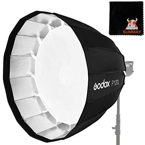 GODOX Sechseckige Softbox 47,2in 120cm Softboxen Bowens Hochtemperaturversion Faltbar Parabolic Softbox Blitzgerät Portrait Hochzeits Location Schooting (P120H) von GODOX