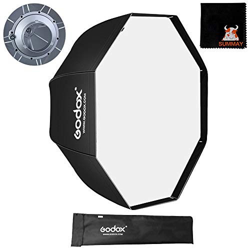 GODOX Softbox 120cm 47in Achteckige Schirm Bowens Softbox Tragbar Softboxen Reflektor Blitzgerät Speedlite LED Video Studioblitzleuchte Porträt (SB-UE120CM) von GODOX