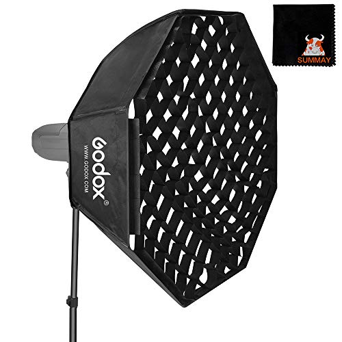 GODOX Softbox 120cm 47in Achteckige Softbox Honeycomb Gitter Softboxen Bowens Halterung für Blitzgerät Speedlite Fotografie LED Video Studio Porträt (SB-FW120CM) von GODOX