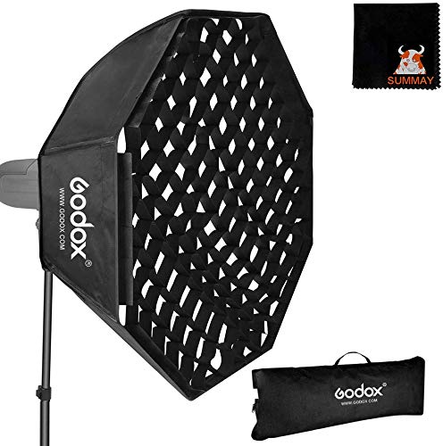GODOX Softbox 140cm 55in Achteckige Softbox Honeycomb Gitter Softboxen Bowens Halterung für Blitzgerät Speedlite Fotografie LED Video Studio Porträt (SB-FW140CM) von Godox