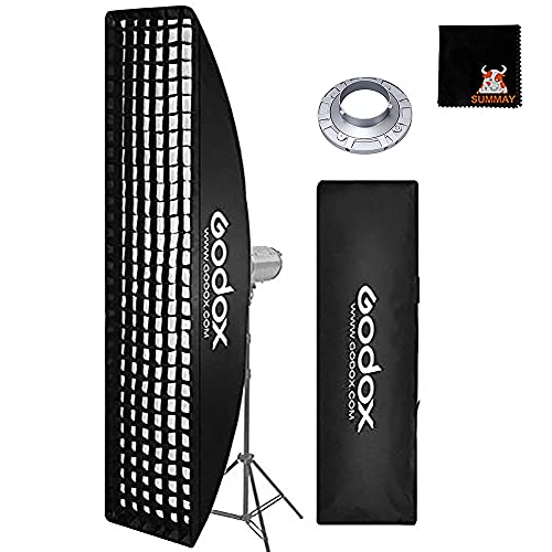 GODOX Softbox 35cm X 160cm Rechteckige Softbox mit Gitter Studioleuchte Bowens Softboxen Fotografie Studiolicht Video Speedlite Blitzgerät Porträt (SB-FW35X160) von Godox