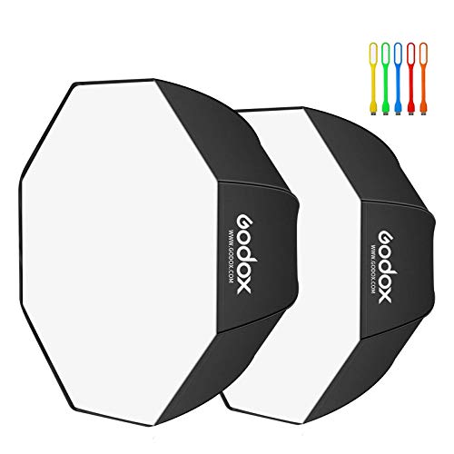 GODOX Softbox 80cm Achteckige Softbox für Blitzgerät Speedlite Blitzgeräte, Octagon Softbox mit Tragetasche für Fotografie Video Studio Portrait Produktfotografie, 2 Stück von GODOX