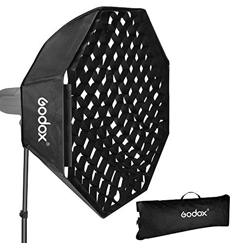 GODOX Softbox 95cm 37,4in Achteckige Softbox Honeycomb Gitter Softboxen Bowens Halterung für Blitzgerät Speedlite Fotografie LED Video Studio Porträt (SB-FW95CM) von GODOX