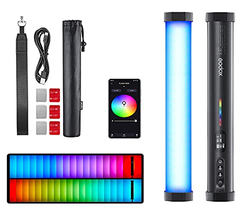 Godox TL30 RGB Tube Licht LED Licht 8W 2700K-6500K Eingebaute Lithium Batterie Smartphone APP Steuerung (TL30) von Godox