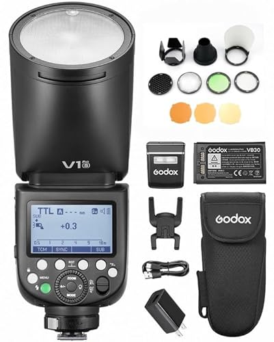 GODOX V1PRO S kabellose Blitzgeräte Kamerablitz+AK-R1 Kit +24 Stück Kamerablitzgels 1/8000 s HSS, M/TTL-Blitzmodus 1,3 s Wiederaufladezeit unterstützt Typ-C-Stromversorgung für Sony Kameras GODOX V1PRO S kabellose Blitzgeräte Kamerablitz+AK-R1 Kit +24 Stück Kamerablitzgels 1/8000 s HSS, M/TTL-Blitzmodus 1,3 s Wiederaufladezeit unterstützt Typ-C-Stromversorgung für Sony Kameras von Godox
