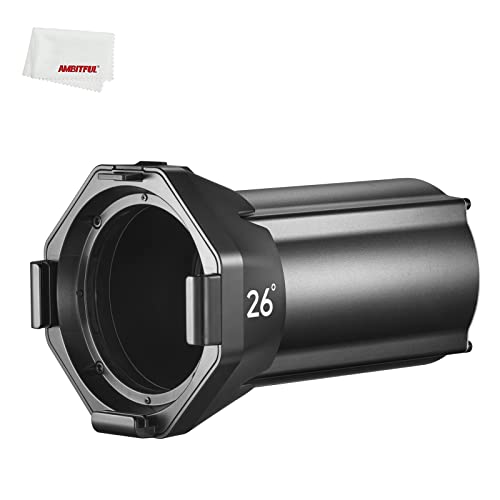 GODOX VSA-19K/26K/36K Strahleraufsatz bietet spezielle Funktionen wie Strahler und Flutlicht, Beam Cutting, Optical Zoom, Beam Modeling für VL300 300W Bowen Mount LED Light (Lens 26°) von Godox