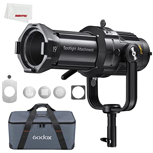 GODOX VSA-19K/26K/36K Strahleraufsatz bietet spezielle Funktionen wie Strahler und Flutlicht, Beam Cutting, Optical Zoom, Beam Modeling für VL300 300W Bowen Mount LED Light (VSA-19K) von GODOX