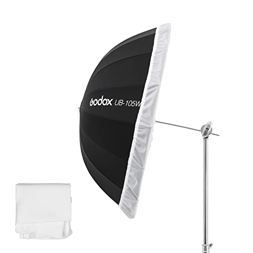 Godox 41in 105cm UB Schwarz Weißer Regenschirm Parabolisch Schwarz Weiß Reflektierender Regenschirm Studiolicht von GODOX