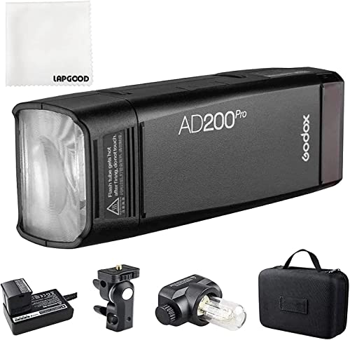 Godox AD200 Pro Blitzgerät Tragbarer 2,4 G Taschen-Speedlite-Blitz Fotografie-Beleuchtung für Canon Nikon Sony Fuji Olympus Panasonic Pentax Kamera von GODOX