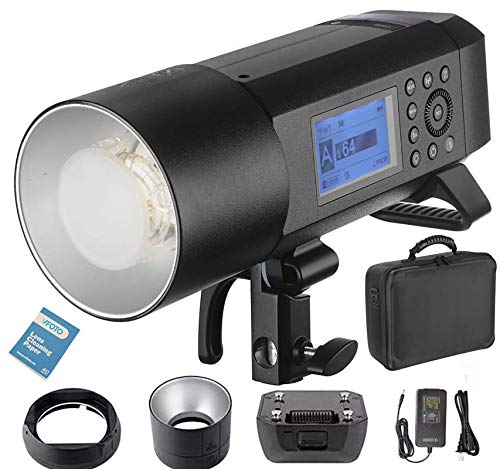 Godox AD400Pro All-in-One Blitzlicht 400W TTL GN72 1/8000 HSS Eingebautes Batterie Betriebenes 2,4-G-Wireless-System mit LED-Modellierung für Nikon Canon Sony Fuji Olympus Panasonic Kamera von GODOX
