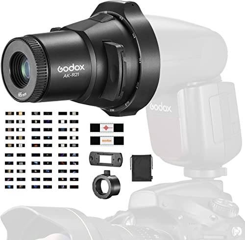 Godox AK-R21 Projektionsaufsatz mit Godox AK-S Full Slide Set für Blitzgeräte V860III TT685II TT600 AD100PRO AD200 AD200pro von Godox