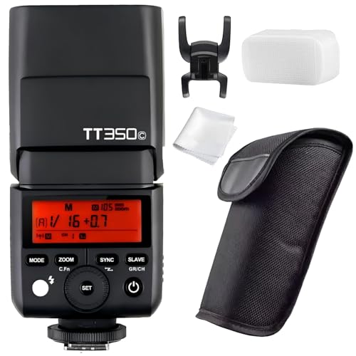 Godox Blitzgerät TT350C Systemblitzgerät für Canon Kameras, Schwarz von GODOX