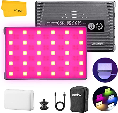 Godox C5R Knowled RGB Creative Light, RGB Lamp with 39 FX Effects Built in 3000mAh Battery Smart APP Control Magnetic LED Video Light for Vlog, Photography, Live Streaming Godox C5R Knowled RGB Creative Light, RGB Lamp with 39 FX Effects Built in 3000mAh Battery Smart APP Control Magnetic LED Video Light for Vlog, Photography, Live Streaming von Godox
