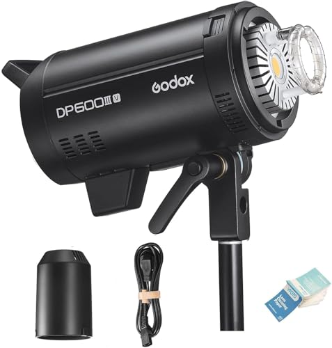Godox DP600III-V 600Ws Professionell Studio Blitz GN87 5700±200K Blitzlicht 1/2000-1/800s 2.4G X-System Blitzlicht mit Bowens Mount für Hochzeits, Portrait, Mode und Produktfotografie von Godox