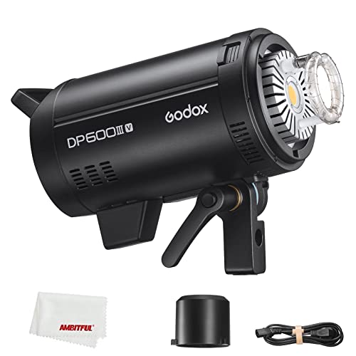 Godox DP600III-V DP600IIIV 600W Studio Strobe Blitz, 5800K±200K,2.4G drahtloses System, LCD-Panel, mit LED-Modellierungslampe, Recycle Zeit 0.1～1.8S, Bowens Mount Monolight für Fotografie Flashlight von GODOX