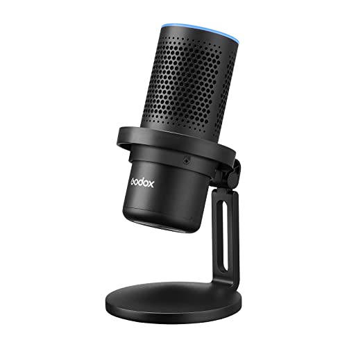 Godox EM68 Professionelles USB-Mikrofon mit Nierencharakteristik Mini-Desktop-Aufnahmemikrofon mit RGB-Atemlicht EIN-Knopf-Stummschaltung für Videokonferenzen, Live-Stream, Vlog von GODOX