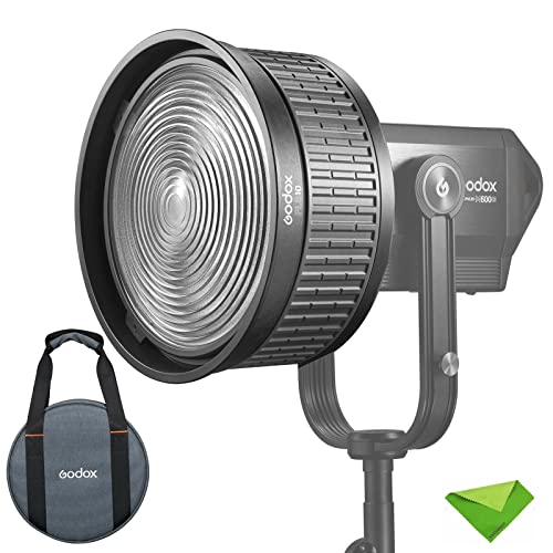 Godox FLS10 10" Fresnel-Linse für Godox SL60W VL150 UL150 SL150II SZ150R SL200II SZ200BI Scheinwerfer für Aputure LED-Leuchten und andere LED-Videoleuchten mit Bowens-Halterung (10-35°) von Godox