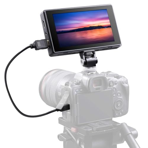 Godox GM55 4K HDMI Video Monitor 5,5" Touchscreen, Kameramonitor mit 3D-LUT, 1920x1080 IPS-Touchscreen für DSLR-Kamera Sony Canon Fujifilm, Kompatibel mit F550/F750/F970 （separat erhältlich） von GODOX
