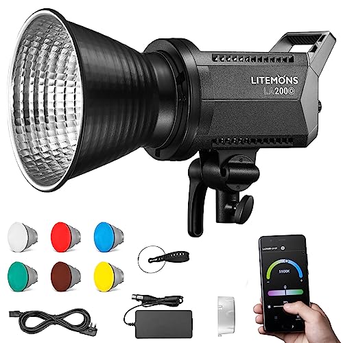 Godox LA200D 230W LED Tageslicht Videoleuchte,5600K CRI 96+ TLCI 97+,101000lux@1m Studiolicht Fotografie mit 8 FX-Effekten Bowens-Montage und APP-Kontrolle für Livestreaming,Video,Youtuber,Studio Godox LA200D 230W LED Tageslicht Videoleuchte,5600K CRI 96+ TLCI 97+,101000lux@1m Studiolicht Fotografie mit 8 FX-Effekten Bowens-Montage und APP-Kontrolle für Livestreaming,Video,Youtuber,Studio von Godox