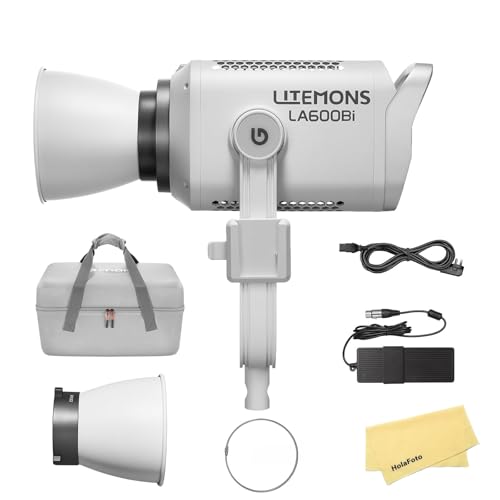Godox LA600Bi Bi-Color COB-LED-Videoleuchte mit Tragetasche, 600W LED-Dauerlichtlampe mit Bowens-Halterung, 2800K–6500K CCT, mit 11 FX-Effekten, für Studio, Videoaufnahmen, Live-Streaming, Farbe Weiß Godox LA600Bi Bi-Color COB-LED-Videoleuchte mit Tragetasche, 600W LED-Dauerlichtlampe mit Bowens-Halterung, 2800K–6500K CCT, mit 11 FX-Effekten, für Studio, Videoaufnahmen, Live-Streaming, Farbe Weiß von GODOX