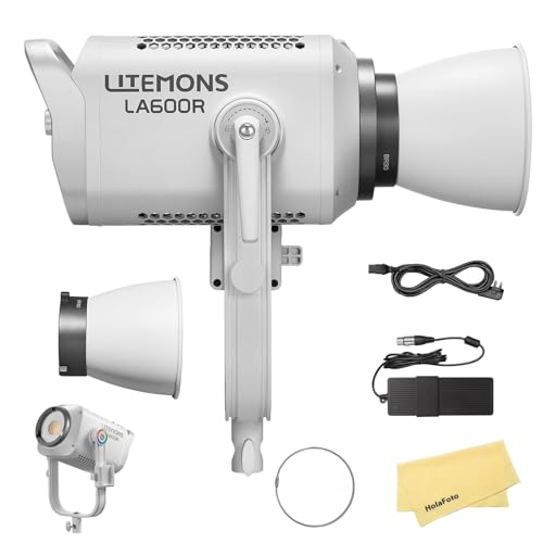 Godox LA600R Vollfarb-RGB-LED-Videoleuchte, 600W LED-Dauerlichtlampe mit Bowens-Halterung, 1800K–10000K CCT, High 95+CRI/TLCI, mit 14FX-Effekten, für Studio, Videoaufnahmen, Live-Streaming, Farbe Weiß Godox LA600R Vollfarb-RGB-LED-Videoleuchte, 600W LED-Dauerlichtlampe mit Bowens-Halterung, 1800K–10000K CCT, High 95+CRI/TLCI, mit 14FX-Effekten, für Studio, Videoaufnahmen, Live-Streaming, Farbe Weiß von GODOX