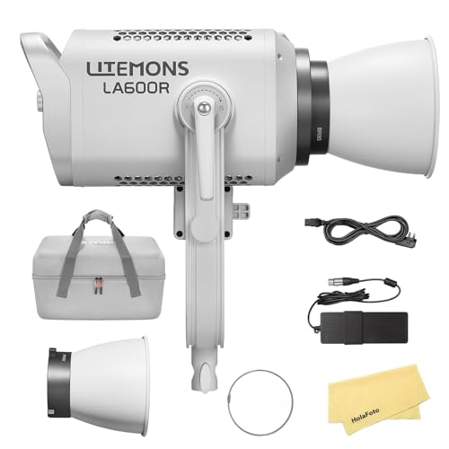 Godox LA600R Vollfarb-RGB-LED-Videoleuchte mit Tragetasche, 600W LED-Dauerlichtlampe mit Bowens-Halterung, 1800K–10000K CCT, High 95+CRI/TLCL, mit 14FX-Effekten, für Studio, Live-Streaming, Farbe Weiß Godox LA600R Vollfarb-RGB-LED-Videoleuchte mit Tragetasche, 600W LED-Dauerlichtlampe mit Bowens-Halterung, 1800K–10000K CCT, High 95+CRI/TLCL, mit 14FX-Effekten, für Studio, Live-Streaming, Farbe Weiß von GODOX