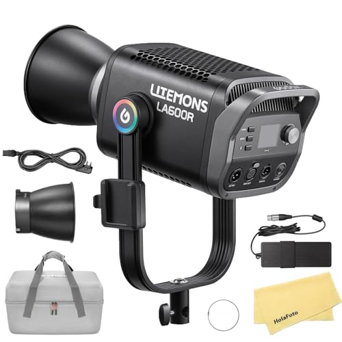 Godox LA600R Vollfarb-RGB-LED-Videoleuchte mit Tragetasche, 600W LED-Dauerlichtlampe mit Bowens-Halterung, 1800K–10000K CCT, High 95+CRI/TLCL,mit 14FX-Effekten,für Studio,Live-Streaming,Schwarze Farbe Godox LA600R Vollfarb-RGB-LED-Videoleuchte mit Tragetasche, 600W LED-Dauerlichtlampe mit Bowens-Halterung, 1800K–10000K CCT, High 95+CRI/TLCL,mit 14FX-Effekten,für Studio,Live-Streaming,Schwarze Farbe von GODOX