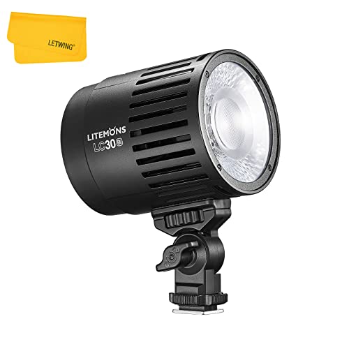 Godox LC30Bi Bi-Color LED Videoleuchte Litemons Tischplatte mit 3200K-5600K 38W 25200 LUX@0.5m CRI 95+/TLCl 96+ 11 Voreingestellte Lichteffekte für Aufnahmen von GODOX