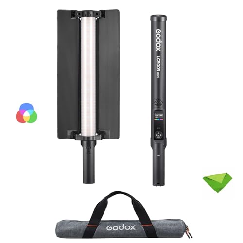 Godox LC500R Mini 20W RGB-Hand-LED-Lichtstab CCT 2500K-8500K 15 FX-Effekte, CRI≥95 TLCI≥96, 0-100% dimmbarer Lichtstab für Filmaufnahmen, Interviews mit Barndoor, Griffunterstützung für APP-Steuerung Godox LC500R Mini 20W RGB-Hand-LED-Lichtstab CCT 2500K-8500K 15 FX-Effekte, CRI≥95 TLCI≥96, 0-100% dimmbarer Lichtstab für Filmaufnahmen, Interviews mit Barndoor, Griffunterstützung für APP-Steuerung von Godox