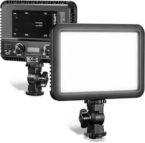 Godox LDP8D LED-Videoleuchte 10 W Fotografie-Lichtpanel 5600 K, einstellbare Helligkeit, 8 FX-Lichteffekte, Zwei Stromversorgungsmöglichkeiten mit Kaltschuh-Adapter für Vlog/Foto/Konferenz/Live von GODOX