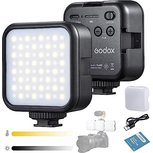 Godox LITEMONS LED 6Bi Zweifarbige Videoleuchte, 3200K-6500K, Wiederaufladbare Lithiumbatterie, Geeignet für Make-up, Video & Aufnahme, Makro, Vlog, Fotografie (LED6Bi) von GODOX