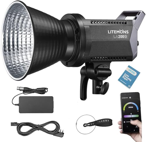 Godox Litemons LA200D Bicolor Temperatur LED Fotografie Licht 5600K CRI 96 TLCI 97 Mobile APP Drahtlose Steuerung Kontinuierliche Ausgabe Bowens Mount Studiolicht (Godox LA200D) von GODOX