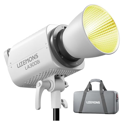 Godox Litemons LA300Bi K1 LED-Dauerbeleuchtung, 300 W, zweifarbig, CCT 2800 K-6500 K, Bowens-Halterung mit NFC-Unterstützung, App-Steuerung, CRI 95+, TLCI 94+, Bluetooth, Mehrfarbig von Godox