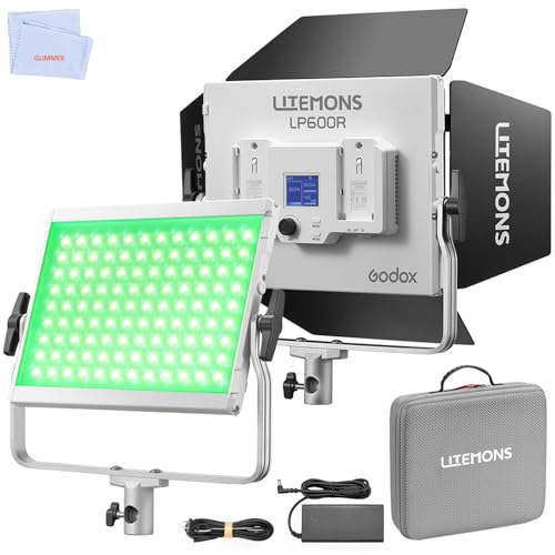 Godox Litemons LP600R RGB LED Light Panel with App Control, 60W Studio Photo Lighting with Privacy Screens, 1800K - 10000K, 14 FX Modes, 360° Rotatable, CRI 96+ TLCI 96+ (LP600R) von Godox