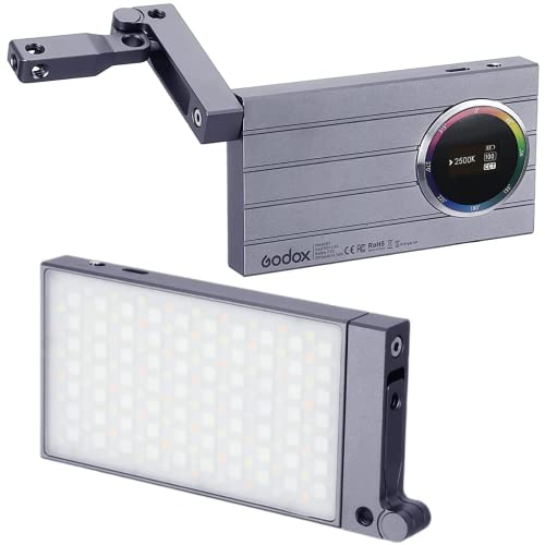 Godox M1 RGB LED-Videoleuchte, Vollfarbige Videolichter auf der Kamera mit Musikmodus, wiederaufladbares Licht im Taschenformat mit Lithiumbatterie, RGB-Modus, CCT-Modus und 15 Lichteffekten-Graue Godox M1 RGB LED-Videoleuchte, Vollfarbige Videolichter auf der Kamera mit Musikmodus, wiederaufladbares Licht im Taschenformat mit Lithiumbatterie, RGB-Modus, CCT-Modus und 15 Lichteffekten-Graue von Godox