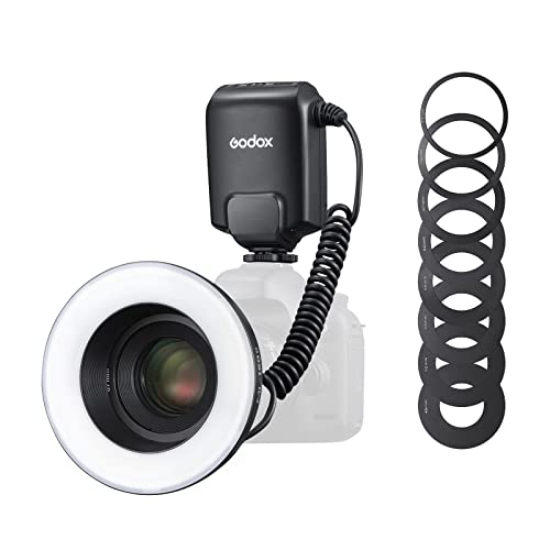 Godox ML150II Makro Ringblitz - Perfektes Licht für Makrofotografie - t 4xAA Alkaline-Batterien - Einstellbare Helligkeit - Hohe Leitzahl GN12 von GODOX