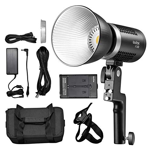 Godox ML60 LED-Licht 60 W, 5600 K, CRI 96 TLCI 97, handlich mit 8 voreingestellten FX-Lichteffekten LED-Studio, Interview-Film, leiser Modus von Godox