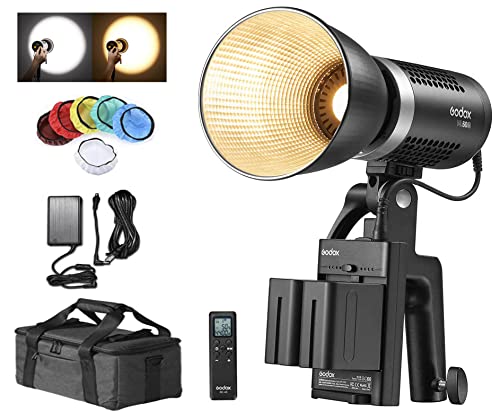 Godox ML60Bi ML60 Bi 60W Zweifarbiges LED-Licht Silent Mode Tragbare Helligkeitsanpassung Unterstützt Li-Ion Outdoor-LED-Licht mit 2X NP970 Lithium-Batterie von GODOX