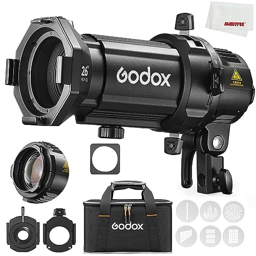 Godox MLP19K/MLP26K/MLP36K Projektionszubehör bietet spezielle Funktionen wie Scheinwerfer und Flutlicht, Strahlschnitt, optischer Zoom, Strahlmodellierung für Godox Mount LED Licht/Blitz (MLP-26K) von Godox