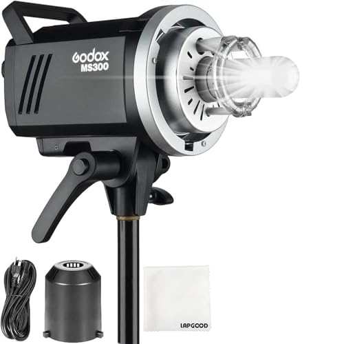 Godox MS300 Kompakter Studioblitz 300W 2,4G Wireless Monolight mit 150W Modellierlampe, Hervorragende Ausgangsleistung, Anti-Preflash, Bowens-Halterung, 5600 ± 200K CCT, 0.1-1,8S Recyclingzeit Godox MS300 Kompakter Studioblitz 300W 2,4G Wireless Monolight mit 150W Modellierlampe, Hervorragende Ausgangsleistung, Anti-Preflash, Bowens-Halterung, 5600 ± 200K CCT, 0.1-1,8S Recyclingzeit von Godox