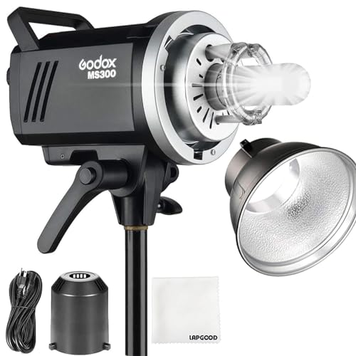 Godox MS300 Compact Studio Flash 300W 2,4G Wireless Monolight mit 150W Modellierlampe, hervorragende Ausgangsleistung, Anti-Preflash, Bowens-Halterung, 5600 ± 200K CCT, 0.1-1,8S Recyclingzeit von GODOX