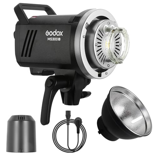 Godox MS300-V GN58 300W Studioblitz, COD LED Modellierlampe, 2.4G Wireless X System 5600K Monolight mit Bogenhalterung für Hochzeitsfotografie von GODOX