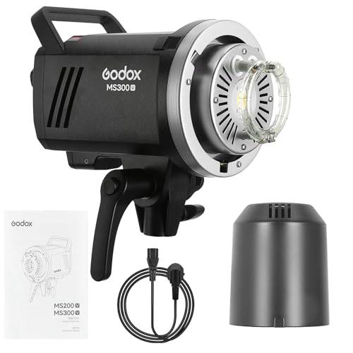 Godox MS300-V GN58 300W Studioblitz, COD LED Modellierlampe, 2.4G Wireless X System 5600K Monolight mit Bogenhalterung für Hochzeitsfotografie von GODOX