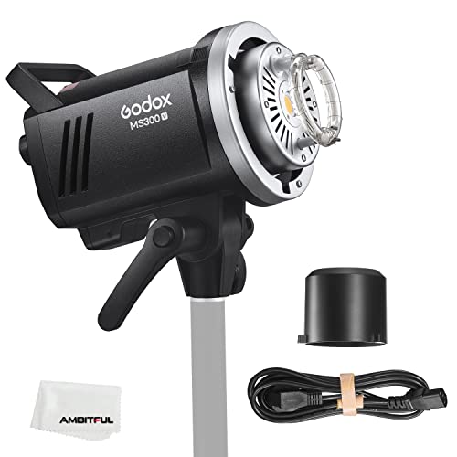 Godox MS300V 300W 2.4G Built-in Wireless Receiver Lightweight, Compact and Durable Studio Flash Bowens Mount and LED Modeling Lamp with Standard Reflective 220V von GODOX